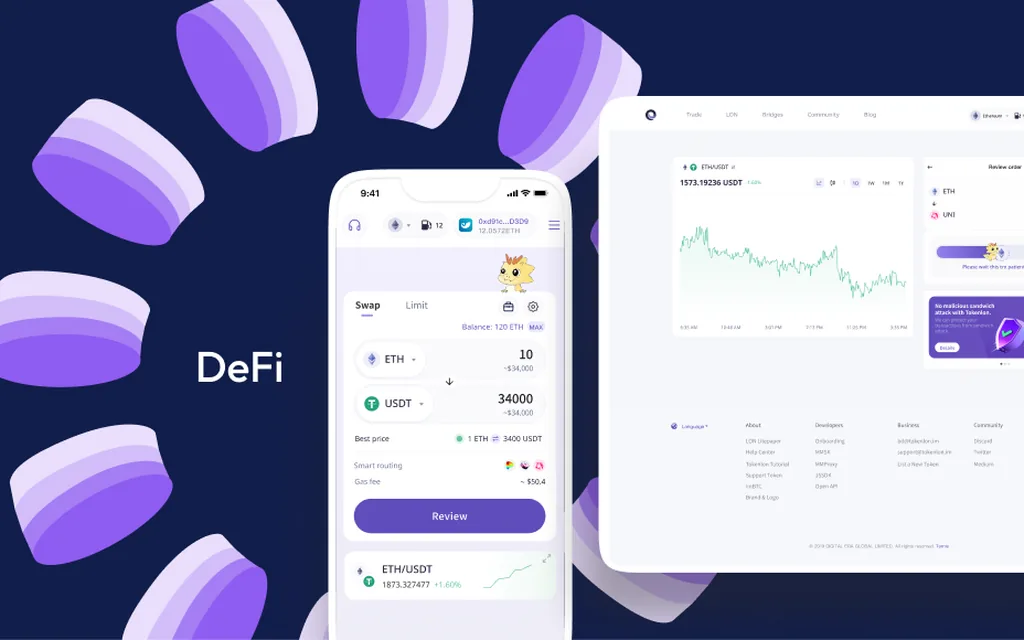 DeFi brand and swap interface