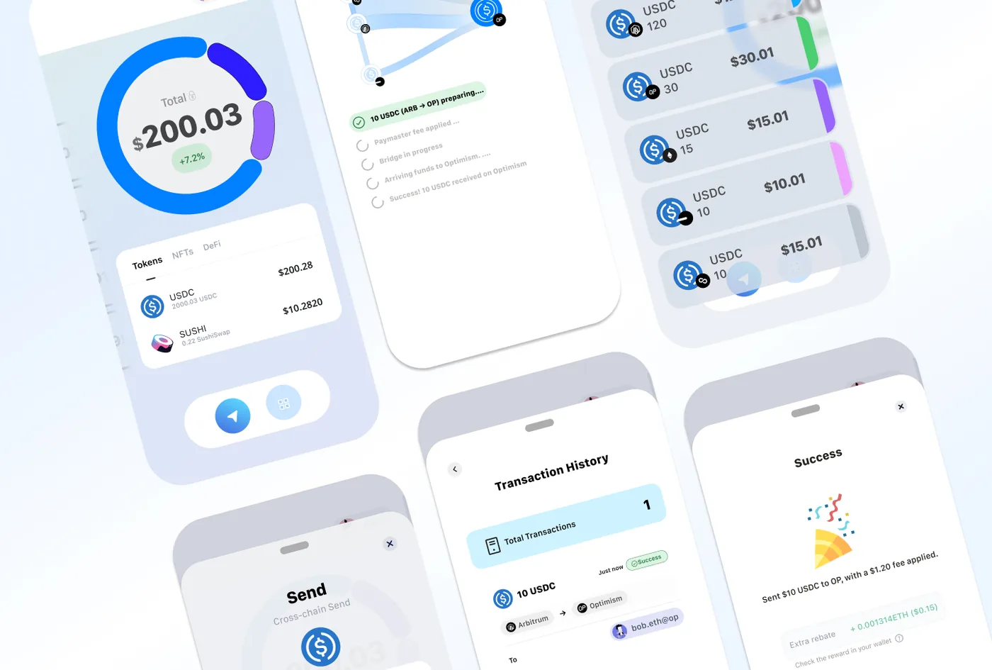 Light theme screens